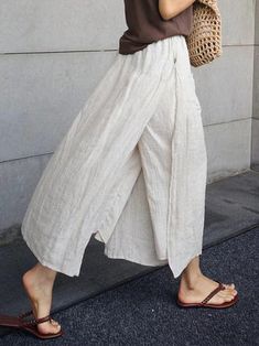 Linen Harem Pants, Flowy Style, Cropped Linen Pants, Lightweight Pants, Style Japonais, Wide Leg Cropped Pants, Elegant Skirt, Linen Skirt, Flowy Skirt