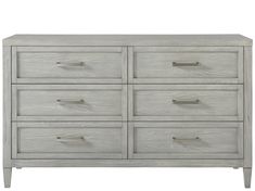 a large gray dresser with drawers and handles