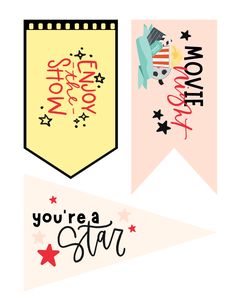 two banners with the words you're a star on them