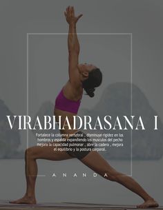 a woman doing yoga in front of the ocean with her arms stretched out and hands up