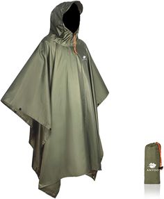 100% Polyester Imported Keep You Dry: Our Anyoo Unisex Adult Rain Poncho will keep you nice and dry, regardless of whether you are hillwalking or cycling. It is hooded with a cord adjuster to well protect your face, hook and loop fasteners along the sides ensures the perfect fit. Made of 210T ripstop polyester fabric + PVC coating, this rain poncho is PU3000MM waterproof. Each poncho is a piece of complete cloth which sewn together with the hood part. The overlock is well glued to prevent leakin Camping Gift Baskets, Poncho Raincoat, Waterproof Poncho, Hook And Loop Fasteners, Raincoat Jacket, Rain Poncho, Rain Gear, Camping Gifts, Hooded Coat