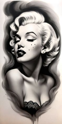 Marilyn Monroe Tattoos, Pop Art Tattoo Design, Marilyn Monroe Tattoo Ideas, Marilyn Monroe Tattoo Designs, Monroe Tattoo, Thigh Piece Tattoos, Female Warrior Tattoo