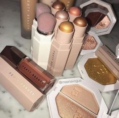 Fenty Highlighter, Rihanna Fenty Beauty, Highlighter Stick, روتين العناية بالبشرة