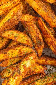 seasoned french fries with seasoning on top