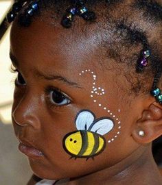 Bee Face Paint, Easter Face Paint, Kids Painting Crafts, Festival Face