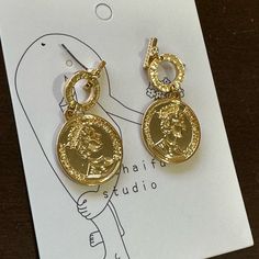 Brand New Drop In, Gold Color, Coin, Jewelry Earrings, Women Jewelry, Brand New, Gold, Women Shopping, Color