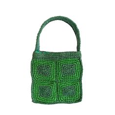 little green bag seaweed suryo design Trendy Green Square Bucket Bag, Handmade Green Crochet Shoulder Bag, Green Crochet Bag For Everyday Use, Green Crochet Shoulder Bag, Green Rectangular Crochet Bag, Handmade Green Tote Shoulder Bag, Handmade Green Shoulder Bag, Green Woven Everyday Shoulder Bag, Green Handmade Tote Shoulder Bag