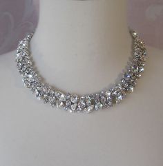 Bridal Choker, Necklace Bridal, Mehendi Design, Prom Jewelry, Swarovski Necklace, Fancy Jewellery, A Necklace, Fancy Jewelry, Crystal Necklace Pendant