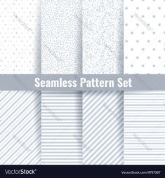 set of four seamless patterns for wallpapers in blue and white color scheme