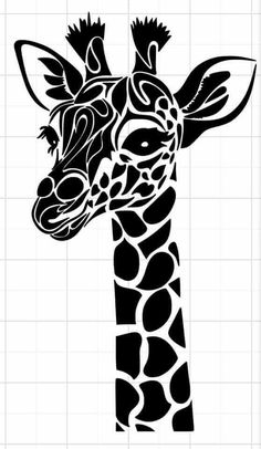 a giraffe's head is shown in the shape of a stencil