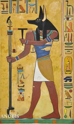 an egyptian painting depicting the god tutan