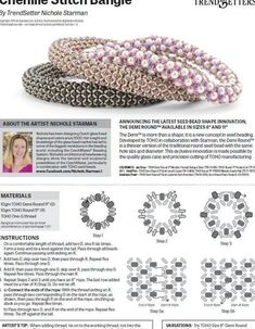 an article in the magazine shows how to make beaded bracelets