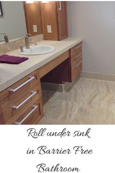 a bathroom with sink, mirror and bathtub in it