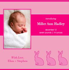 a baby is laying down with its head on his hand and the words miller ann hadley written in pink