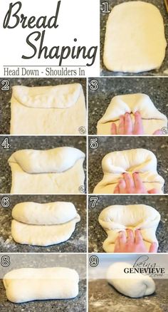 step by step instructions on how to make bread shapings for buns and pies