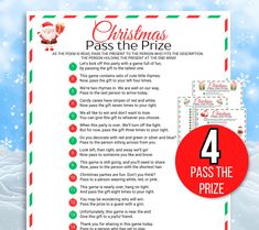 the christmas pass the prize game is shown