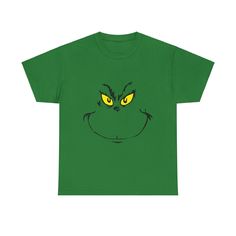 Introducing our Grinch Face Tee, the perfect blend of comfort and style! This classic tee is perfect for any Grinch fan.  Care instructions - Machine wash: warm (max 40C or 105F) - Non-chlorine: bleach as needed - Tumble dry: medium - Do not iron - Do not dryclean Grinch Shirts, Grinch Face, Christmas Card Crafts, Card Crafts, Dec 1, Grinch, Card Craft, Christmas Card, Favorite Outfit