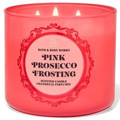 bath and body works pink proscoco frosting scented candle, 8 ounces