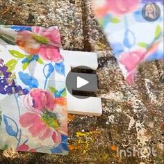 the video is showing how to make a flowered scarf