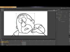 a cartoon character is drawn on the screen in adobe, and it looks like he's crying