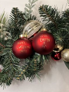 red christmas ornament with children's handwriting on it Gift For Nanny, Nanny