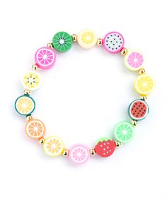 Cheerful Multicolor Adjustable Jewelry, Fruit Bracelet Ideas, Sweet Multicolor Beaded Bracelets, Playful Pink Jewelry With Fruit Design, Cute Multicolor Fruit Design Jewelry, Sweet Multicolor Bracelet Jewelry, Sweet Multicolor Round Beads Jewelry, Sweet Multicolor Round Bead Bracelets, Trendy Multicolor 8mm Beaded Jewelry