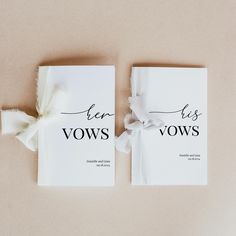 two vows are wrapped in white paper and tied with a bow on the front one