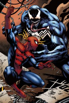 Spider-man vs. Venom | By: Marcio Abreu, via Daily Inspiration All Spiderman, Venom Art, Venom Comics, Univers Dc, Spectacular Spider Man, Spiderman Artwork