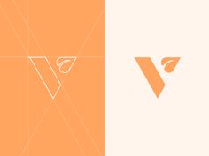 an orange and white background with the letter v in it's center is shown