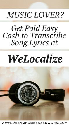 headphones with the words, music lover? get paid easy cash to transfer song