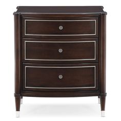 a dark brown dresser with three drawers