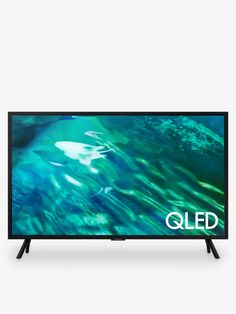 the new qled tv is shown in front of a white background