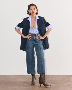 The Way-High® Gardener Cropped Jean Diamond Stone – Everlane Wide Cropped Jeans, Cropped Jeans Outfit, Utilitarian Style, Cropped Wide Leg Jeans, Utility Style, Apple Shaped, Work It, Mom Style, Diamond Stone