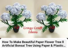 two vases with white flowers in them and the words crazy craft ideas written below