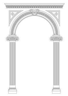 an arch with two columns on each side