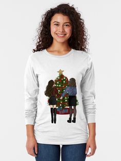 "Mother and Daughter Merry Christmas - Christmas Tree" T-shirt by SMillustrations | Redbubble Mother And Daughter, Graphic Tee Shirts, Christmas Christmas, Gray Tshirt, Tshirt Colors, Wardrobe Staples, Christmas Sweaters