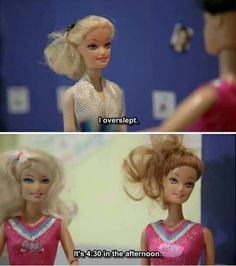 two barbie dolls with caption that reads, no offense but this is me always