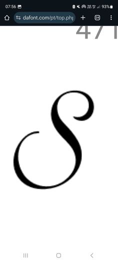 the letter s is shown in black on a white background, and it appears to be made