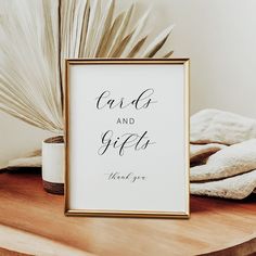 Elegant Cards and Gifts Sign | Minimalist Wedding or Event Printable | 8x10 Instant Download | Perfect for Bridal Showers and Celebrations Card Sign For Wedding, Cards And Gifts Table, Gifts Table, Cards And Gifts Sign, Minimalist Black And White, Minimalist Cards, Wedding Vision, Gift Table, Gifts Sign