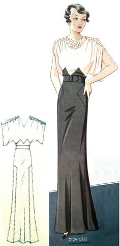 a drawing of a woman in a dress with an off the shoulder top and long skirt