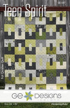 Gudrun Erla Project Size: Multiple Teen Quilts, Fat Quarter Quilt Pattern, Fat Quarter Quilt, Man Quilt, Pdf Quilt Pattern, Green Quilt, Boy Quilts, Book Quilt, Scrappy Quilts