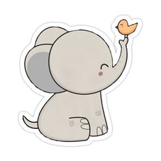 an elephant holding a small bird in its trunk