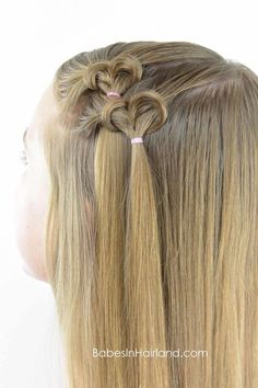 Heart Hairstyle, Cool Easy Hairstyles, Valentines Hairstyles, Short Punk Hair, Teenage Hairstyles, Easy Hairstyles For Kids, Valentine Hair, Hair Knot, Peinados Recogidos