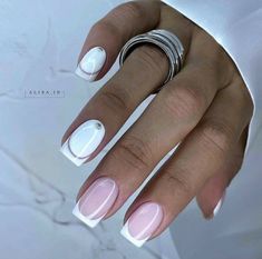 Glass French Nails, French Glass Nails, Fab Nails, Milky Nails, Nagellack Trends, Wow Nails, Manicure Nail Designs, French Manicure Nails, Work Nails