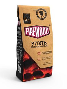 a bag of firewood coffee on a white background