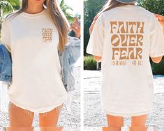 Color, Faith Over Fear Graphic Tee | Screen Print Graphic Tshirt | Christian Apparel Occupational Therapy Shirts, Pregnancy Announcement Shirt, Bachelorette Shirts, Awareness Shirt, Comfort Colors Tee, Comfort Color, Saint Louis, Design Color, Teacher Shirts