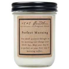 Perfect Morning-14oz Jar Candle - Village Floral Designs and Gifts Soybeans Plant, 1803 Candles, Perfect Morning, Garden Candles, Candle Jar, Best Candles, Soy Wax Melts, Candle Shop, Goat Milk