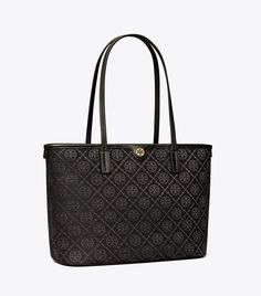 Small T Monogram Zip Tote: Women's Designer Tote Bags | Tory Burch Luxury Tote Bag, T Monogram, Designer Tote Bags, Womens Designer Handbags, Tory Burch Handbags, Designer Totes, Zip Tote, Tory Burch Bag, Small Tote