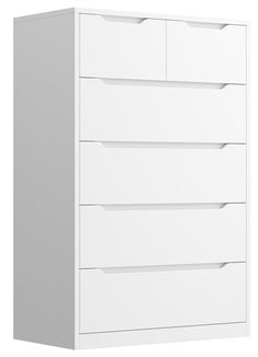 PRICES MAY VARY. 【Perfect Size & Saving Space】: The size of dresser is 43.3"H X 27.5"W X15.7"D. The dresser for bedroom not only takes up less space, but also provides enough storage space to store clothes, scarves, socks, T-shirts, pants, sunglasses and toys. Keep the room clean at all times. 【 White Dresser & Smooth Metal Rai】l: We offer 2 types of drawers for classified storage, 4 large wood drawers for shirts, sweaters, long sleeves, etc., and 2 small wood drawers can be used to store your s Bedroom White Dresser, Black Chest Of Drawers, Room Wishlist, Large Dresser, Black Dressers, Bedroom Drawers, Dresser For Bedroom, Bedroom White, Tall Dresser