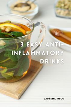 Anti-inflammatory drinks you can make everyday using ingredients you already have in your pantry. Read more on Ladykind.com Inflammatory Drinks, Drinks To Make At Home, Drinks To Make, Turmeric Soap